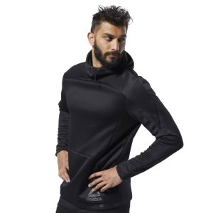 Bluza Z Kapturem Męskie Reebok One Series Training Spacer Czarne PL 37BMFCN